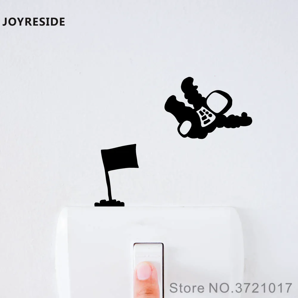 Настенный виниловый переключатель света человек на Луне XY133|Наклейки стену| |