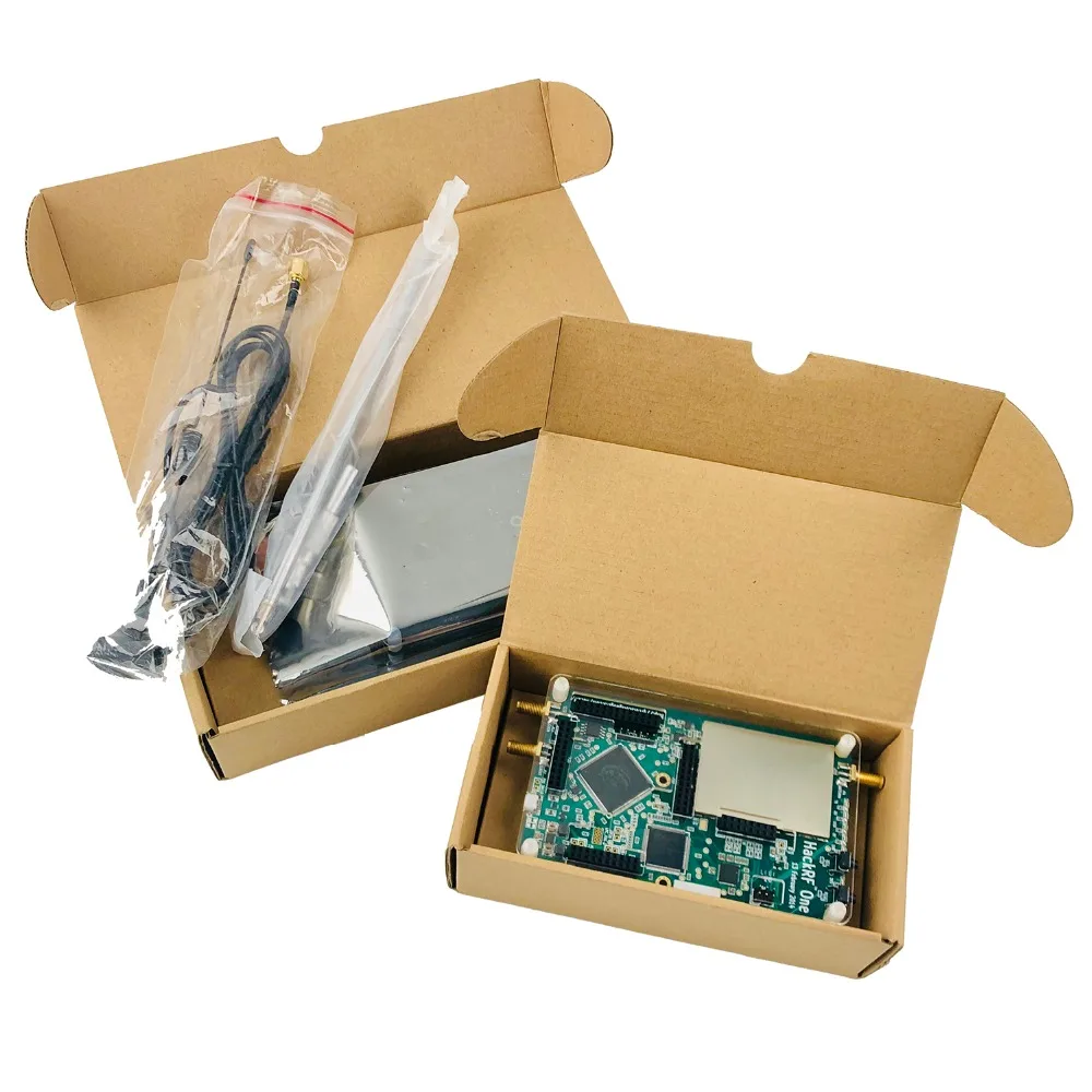 HACKRF ONE Софтверно-определяемое радио (SDR) разработка платы 1 МГц-6 ГГц с SMA антенной + черный универсальный и акриловый корпус.