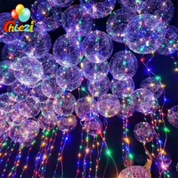 1830 inch clear bubble balloon with led strip copper wire luminous led balloons for wedding decorations birthday party supplies