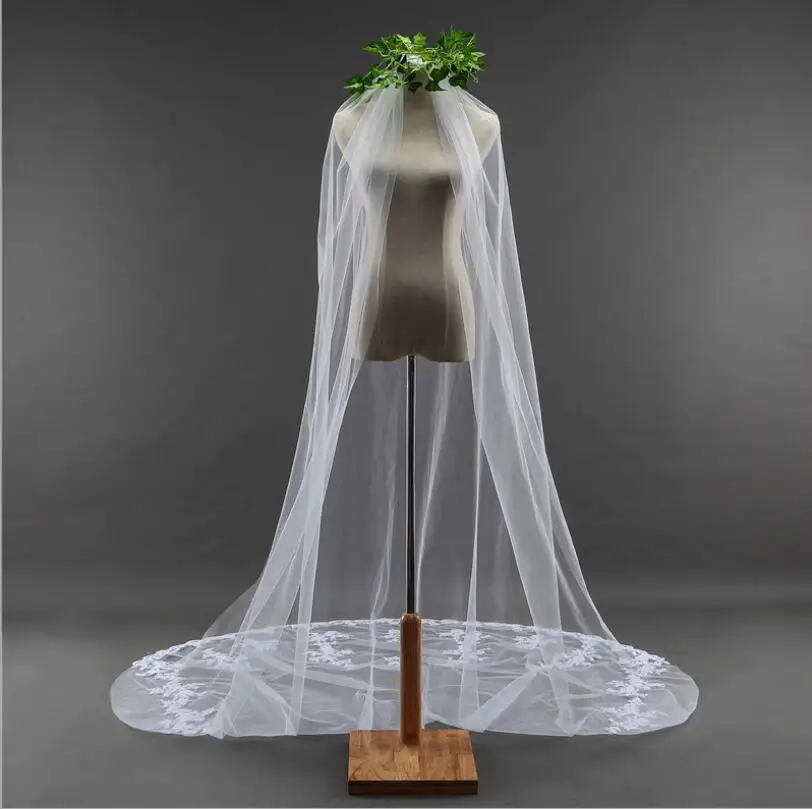 Real Photos High Quality White Ivory Cathedral Length Lace Wedding Veil New Bridal with Comb | Свадьбы и торжества