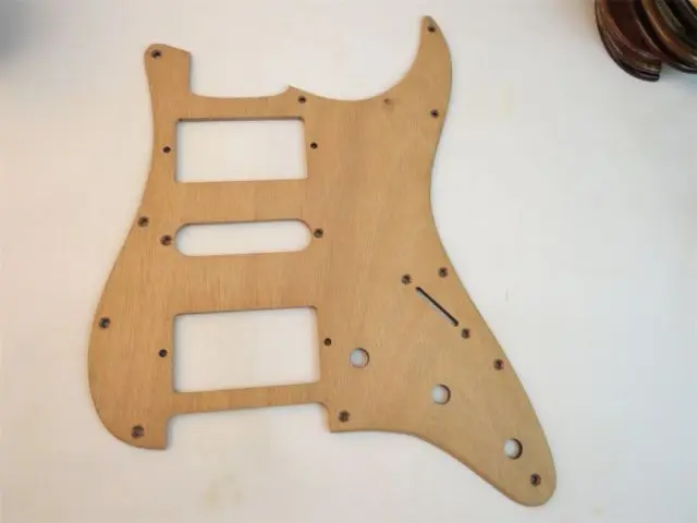 

Unfinished hand made mahogany wood STRAT GUITAR HSH Pickguard #3230