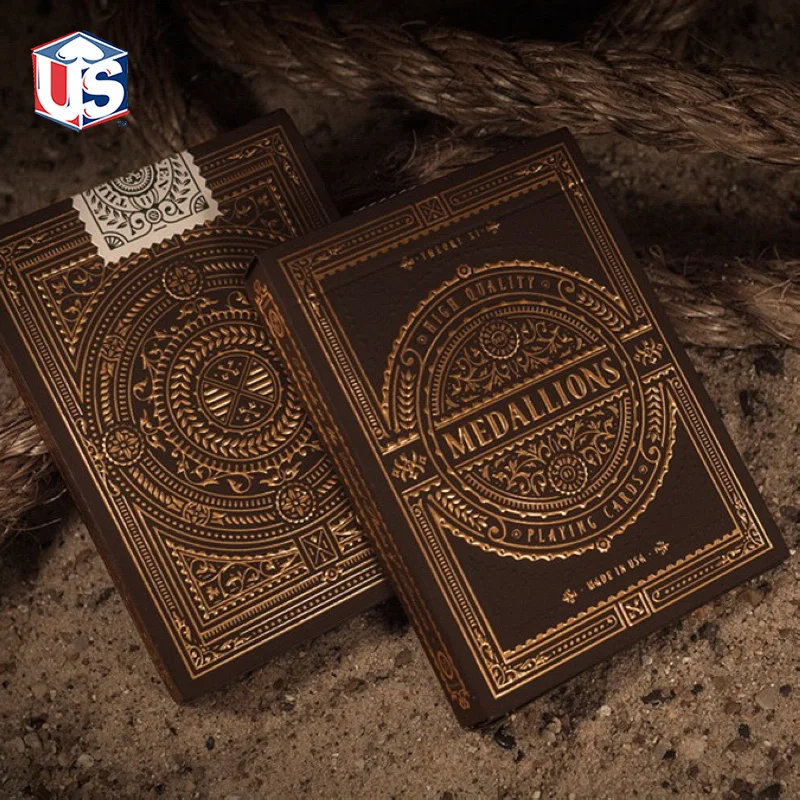 Совершенно новый Theory11 медальоны Золотая рельефная коробка для покера