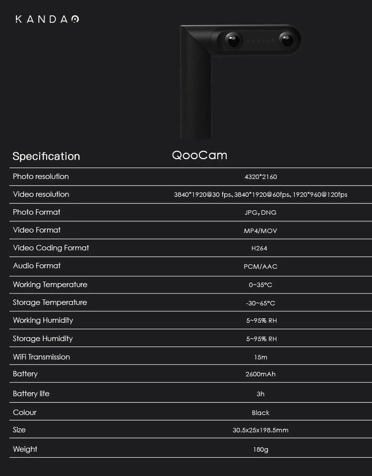 QooCam 4K 360 и 3D VR 180 камера-вращающийся 3 объектива, портретный режим, стабилизация видео, смарт-клип, 120 FPS замедленное движение, 3D фото