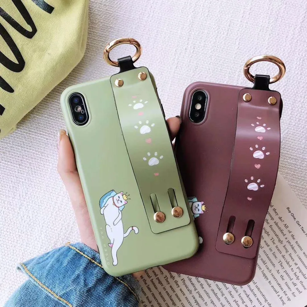 Cat Claw Couple Wrist Strap for iPhone 6 6plus 7 7plus Case x Back Cover |