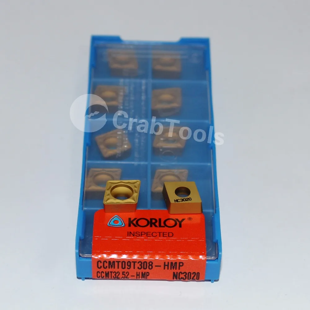 Crab Tools Korloy 10PC CCMT09T308-HMP NC3020 Metal Turning Lathe Cutter Carbide Insert CNC Tool Tip Machine | Инструменты