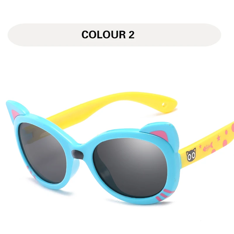 COLOUR 2 GY кошачий глаз, детские солнцезащитные очки, поляризованные очки для девочек, детские розовые очки для мальчиков, UV400, детские солнцезащитные очки, милые защитные очки, красные очки - Цвет линз: COLOUR 2