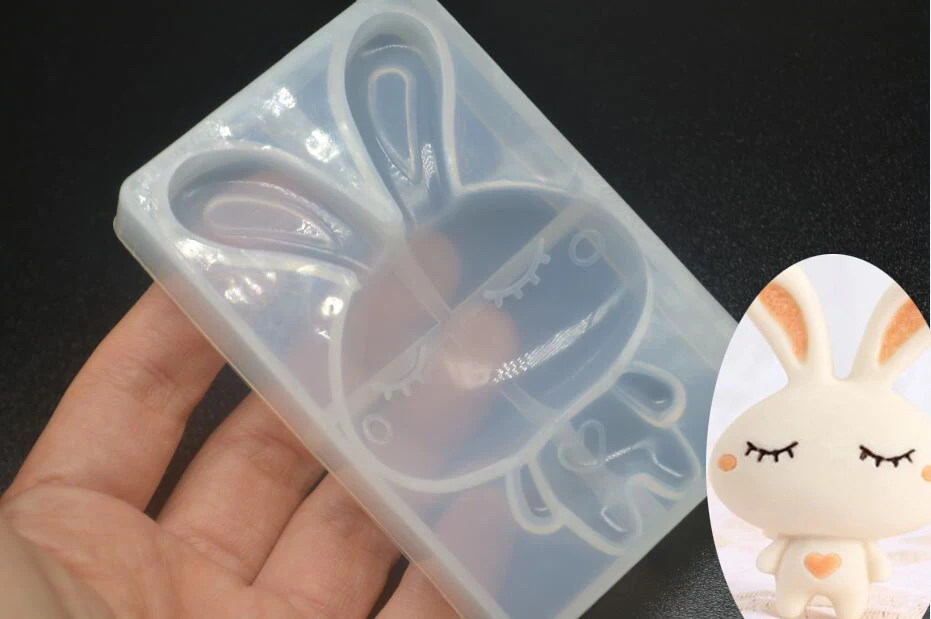 

5.8*9cm Silicone Mold lovely animal Cartoon rabbit Resin Silicone Mould handmade DIY Jewelry Making epoxy resin molds