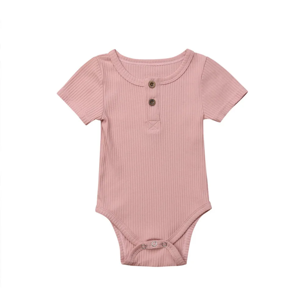 Милые Одежда для новорожденных девочек гимнастический костюм с коротким рукавом