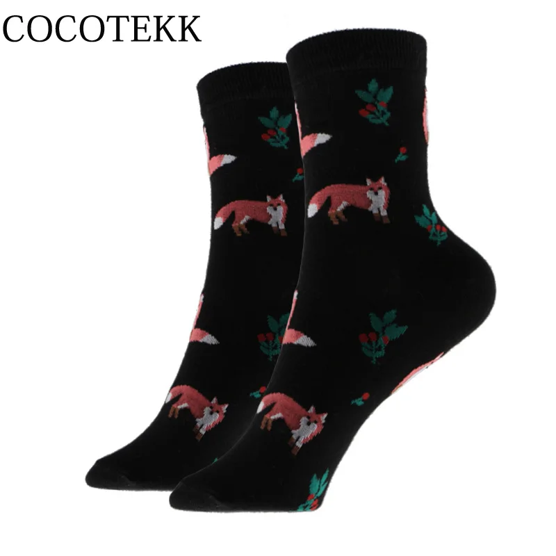 COCOTEKK Harajuku/корейские модные женские носки из чесаного хлопка; носки с лисой, ананасом, авокадо, бананом, фруктами; забавные Женские носочки в подарок