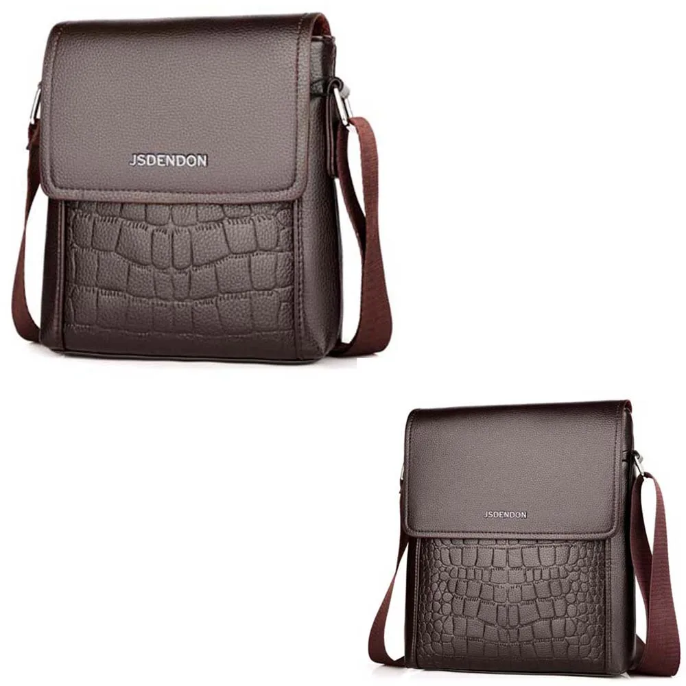 

Crossbody bags For Men Fashion Alligator Messenger Bags Men's Leather Shoulder Bag High Quality Black Business 2 Sets Handbags