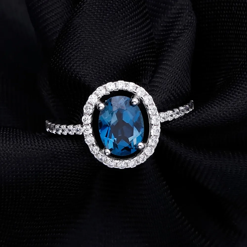 Gem's Ballet 1.58Ct мечта натуральный Лондон Голубой топаз драгоценный камень кольца для женщин хорошее ювелирное изделие 925 пробы серебряные трендовые кольца