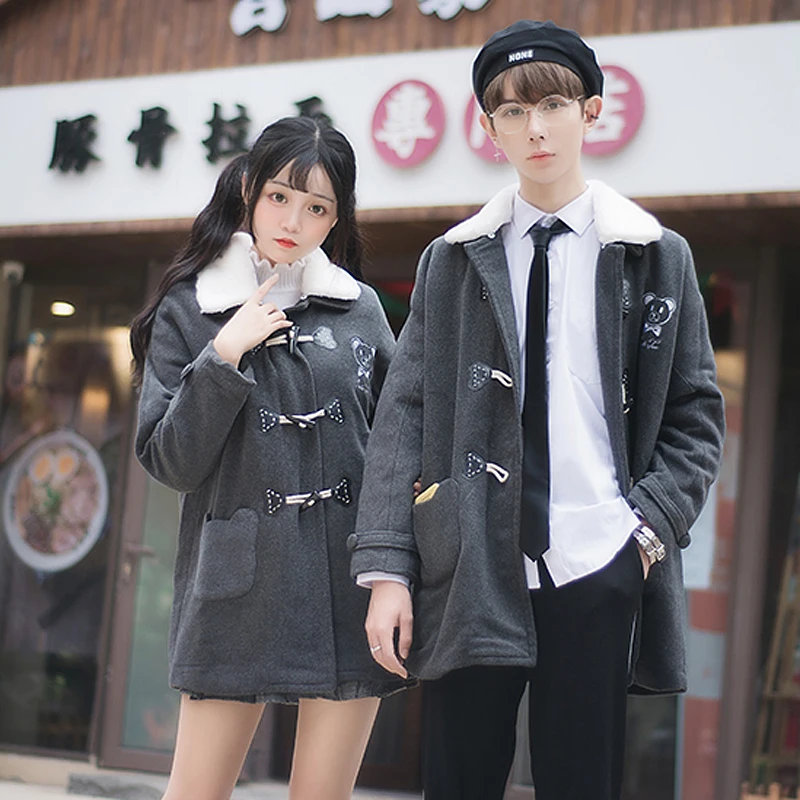 Лолита пальто оригинальный дизайн встретить Mr. Bear Harajuku Осень и зима любителей