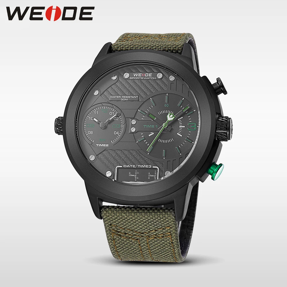 WEIDE Новые оригинальные нейлоновые мужские спортивные часы Отображение даты три