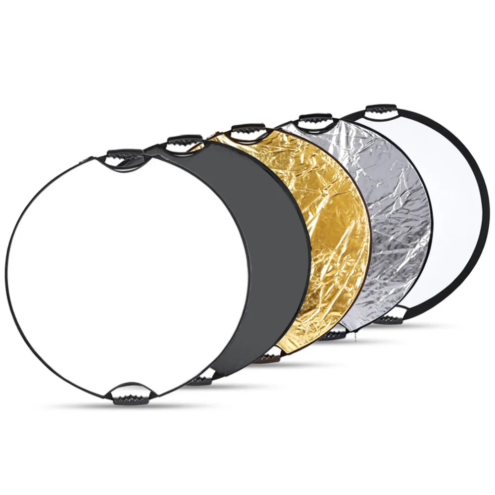 

Neewer 5 in 1 Portable Round 32''Inch/80cm Multi Camera Lighting Reflector/Diffuser Kit Grip+Carrying Case for Photopgraphy