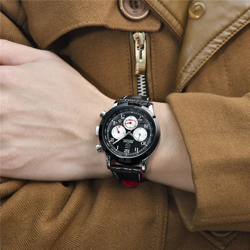 2019мужские часы Топ бренд класса люкс Хронограф водонепроницаемые военные BENYAR