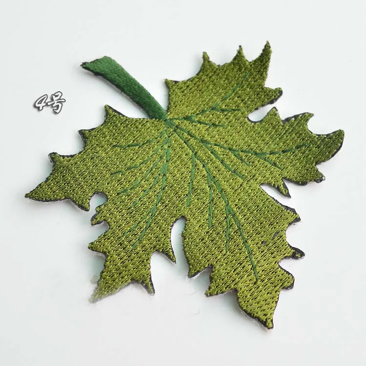 10 шт./лот нашивки для глажки одежды с кленовыми листьями золотистая/серебристая