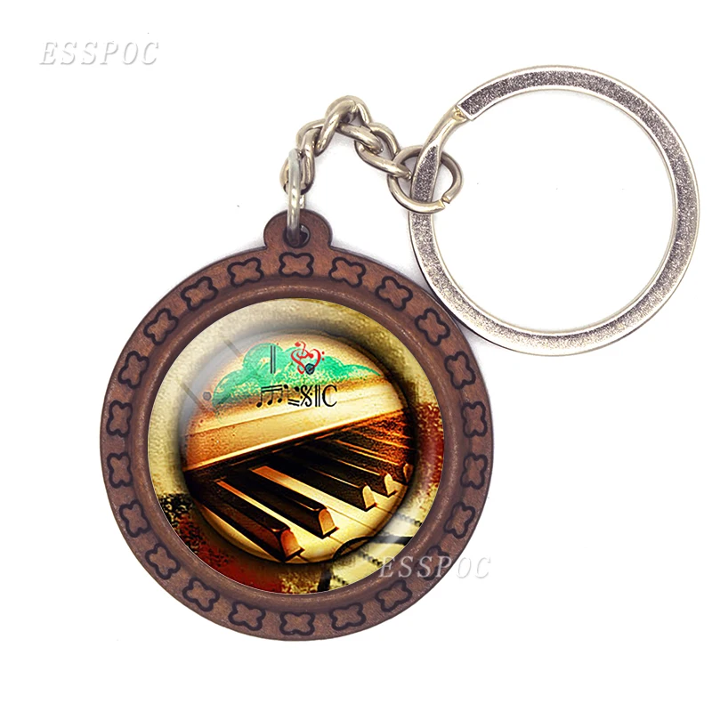 Брелок для ключей с пианино ювелирные изделия в стиле ретро деревянный кабошоном