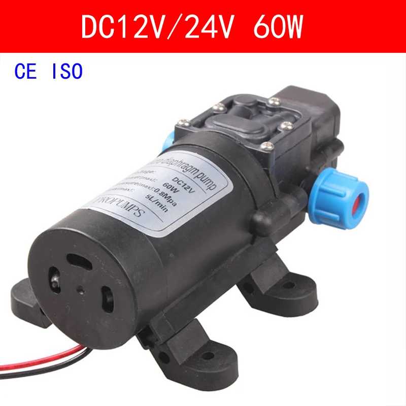CE ISO DC12V 24 В 60 Вт высокое Давление Micro Мембранный Водяной насос автоматический выключатель 8L/мин для тяжелых условий эксплуатации главная Прокат орошения сада