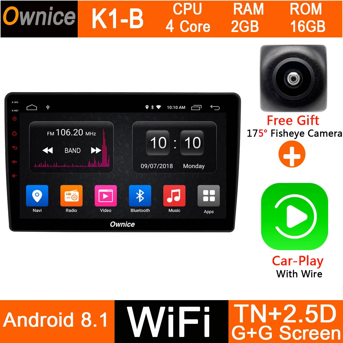 K1-B-CarPlay 10," ips 1024*600 2.5D ips Android 9,0 8 ядерный автомобильный стерео gps Navi Радио плеер для Jeep Grand Cherokee 2008- CarPlay DSP - Цвет: K1-B-CarPlay