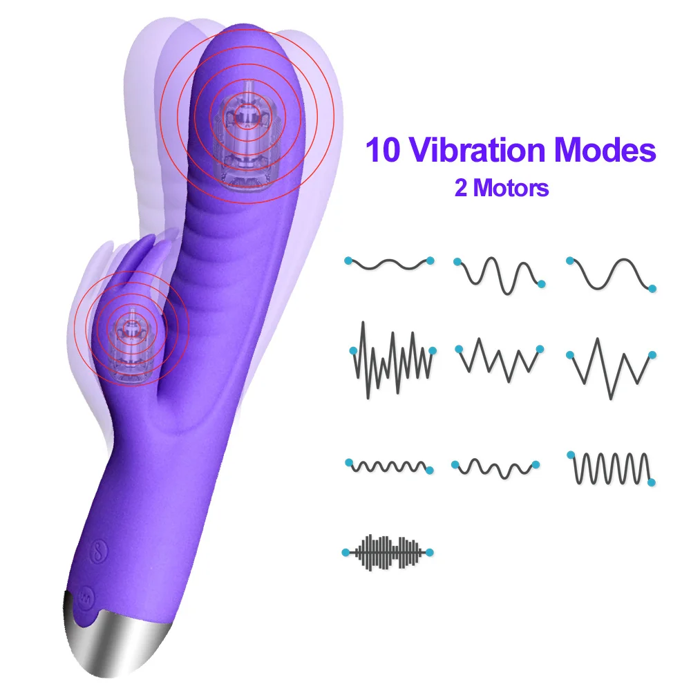 G Spot фаллоимитатор кролик вибратор для женщин двойная вибрация силиконовый