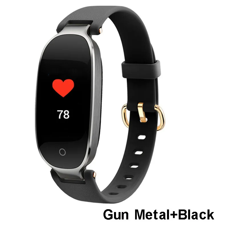 Gunmetal Black Greentiger цветной экран S3 Plus умный браслет монитор сердечного ритма трекер сна водонепроницаемый умный браслет для женщин умные часы - Цвет: Gunmetal Black