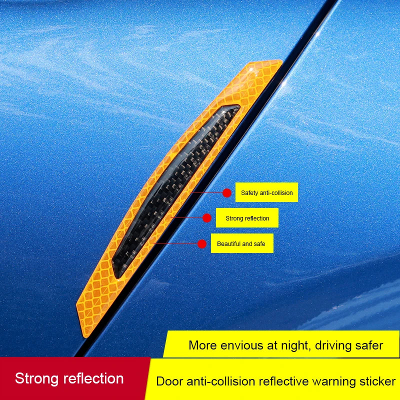 Автомобильные аксессуары из углеродного волокна Светоотражающая наклейка для