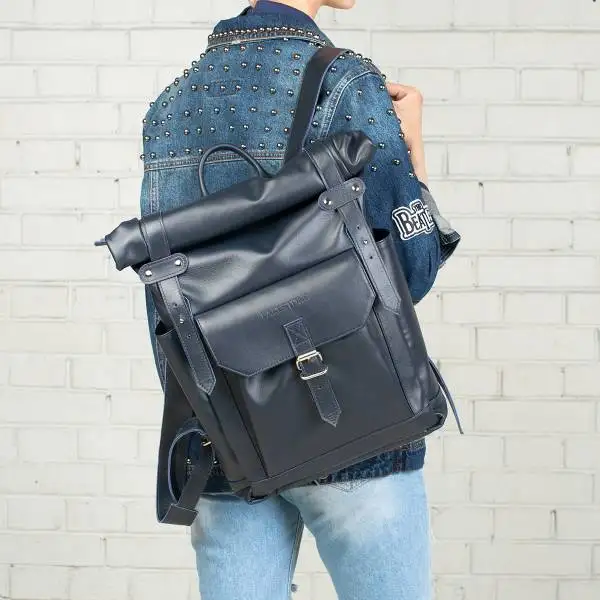 LAKESTONE мужской кожаный рюкзак ELIOT DARK BLUE | Багаж и сумки