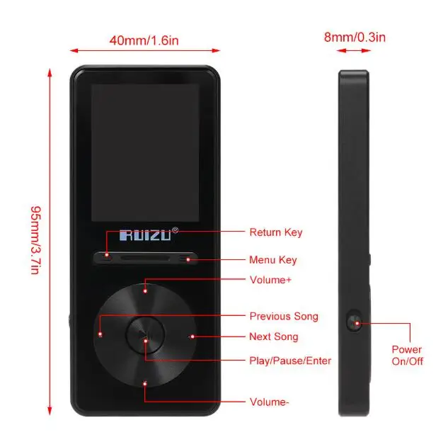 2019 Bluetooth MP3 музыкальный плеер RUIZU X29 BT 4 0 1 8 inch TF слот для карт памяти FM голос