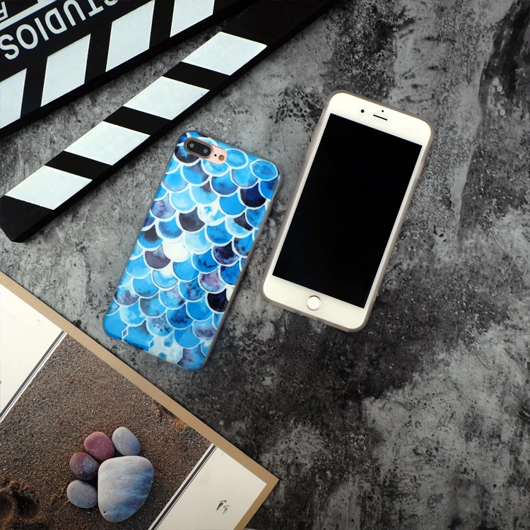 WULAWUKU модные красивые шарики Русалка масштаб 3D Мягкие TPU для iphone X 8 плюс 7 6 6s сзади