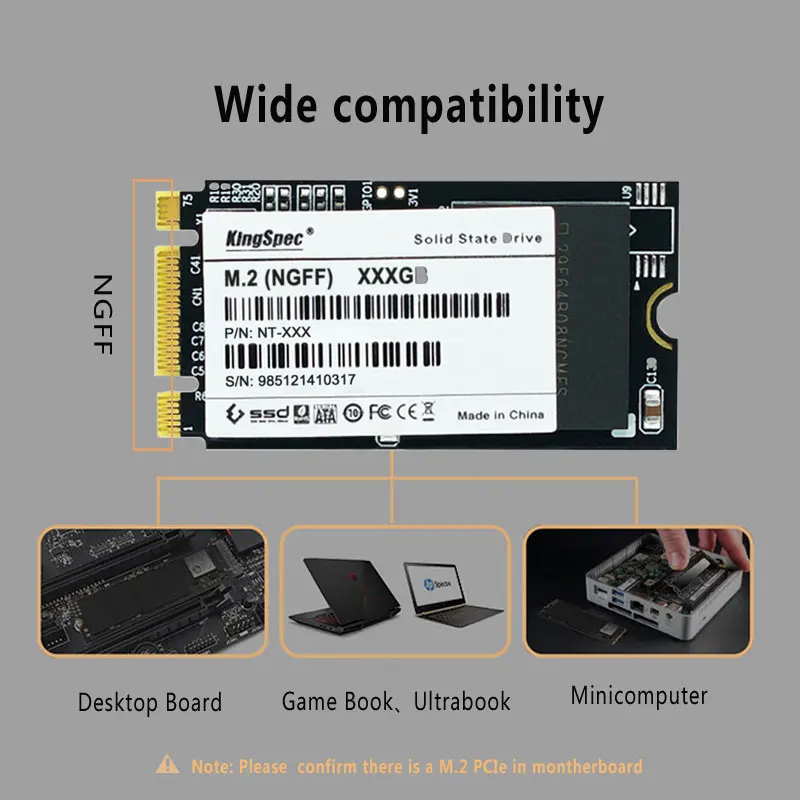 Kingspec Стабильная производительность M.2 SSD 64 ГБ 128 256 NGFF твердотельный жесткий диск - Фото №1