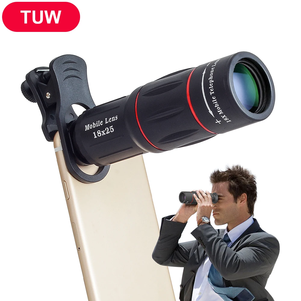 APEXEL универсальный зажим телефон камера линзы со штативом 18X телескоп зум