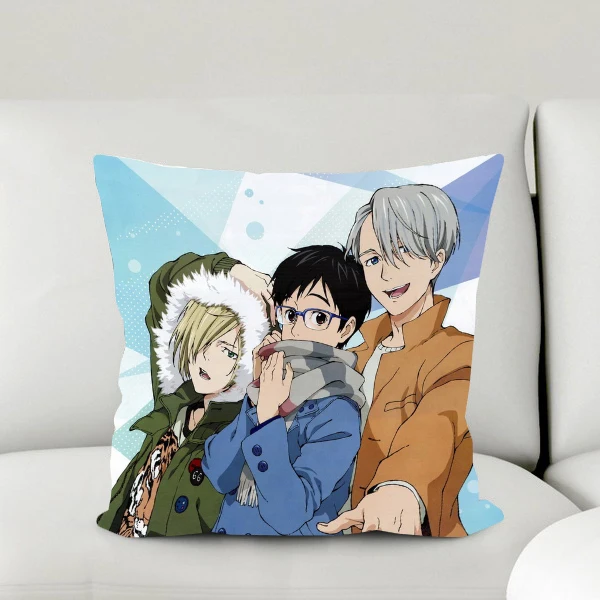 Домашний текстиль Юри на льде аниме Victor Yuri Katsuki Plisetsky полиэстеровый односторонний