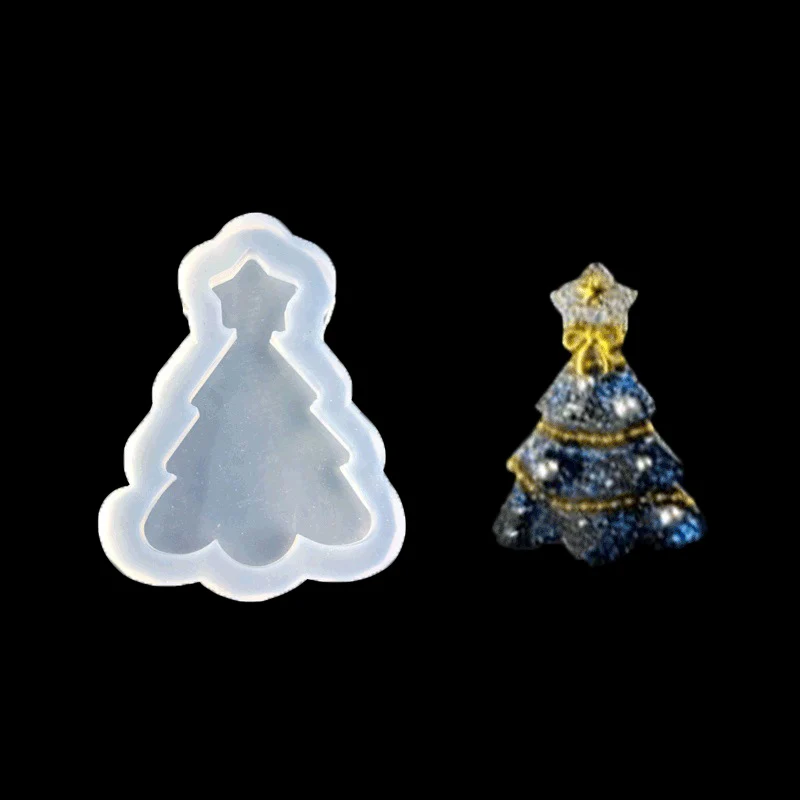 Christmas trees УФ Смола Жидкая силиконовая форма Рождество дерево кулон смолы формы подвески для DIY ручной работы Рождественский подарок ювелирные изделия аксессуары - Цвет: Christmas trees