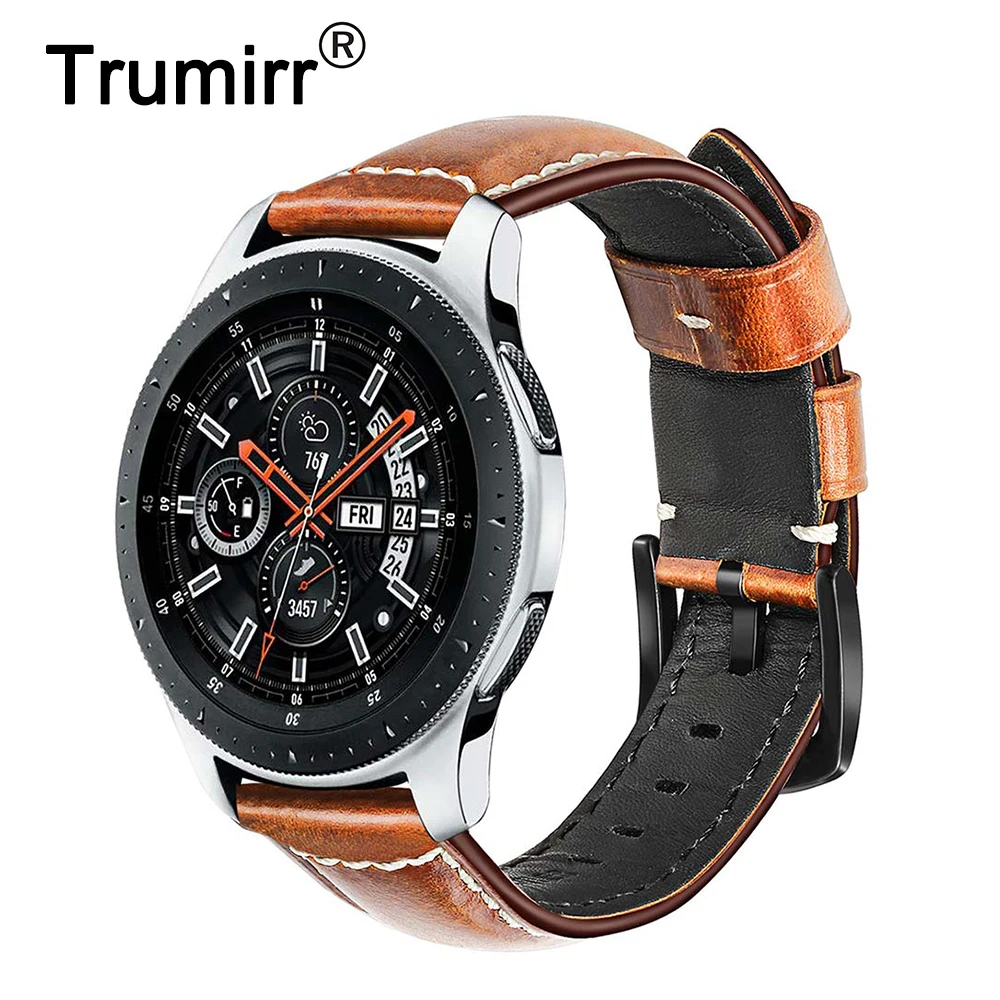 Итальянский винтажный ремешок для часов из натуральной кожи 22 мм Samsung Galaxy Watch 46 Gear