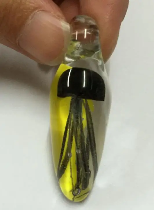 

new design handmade Glass black Jellyfish yellow Bottom Pendants