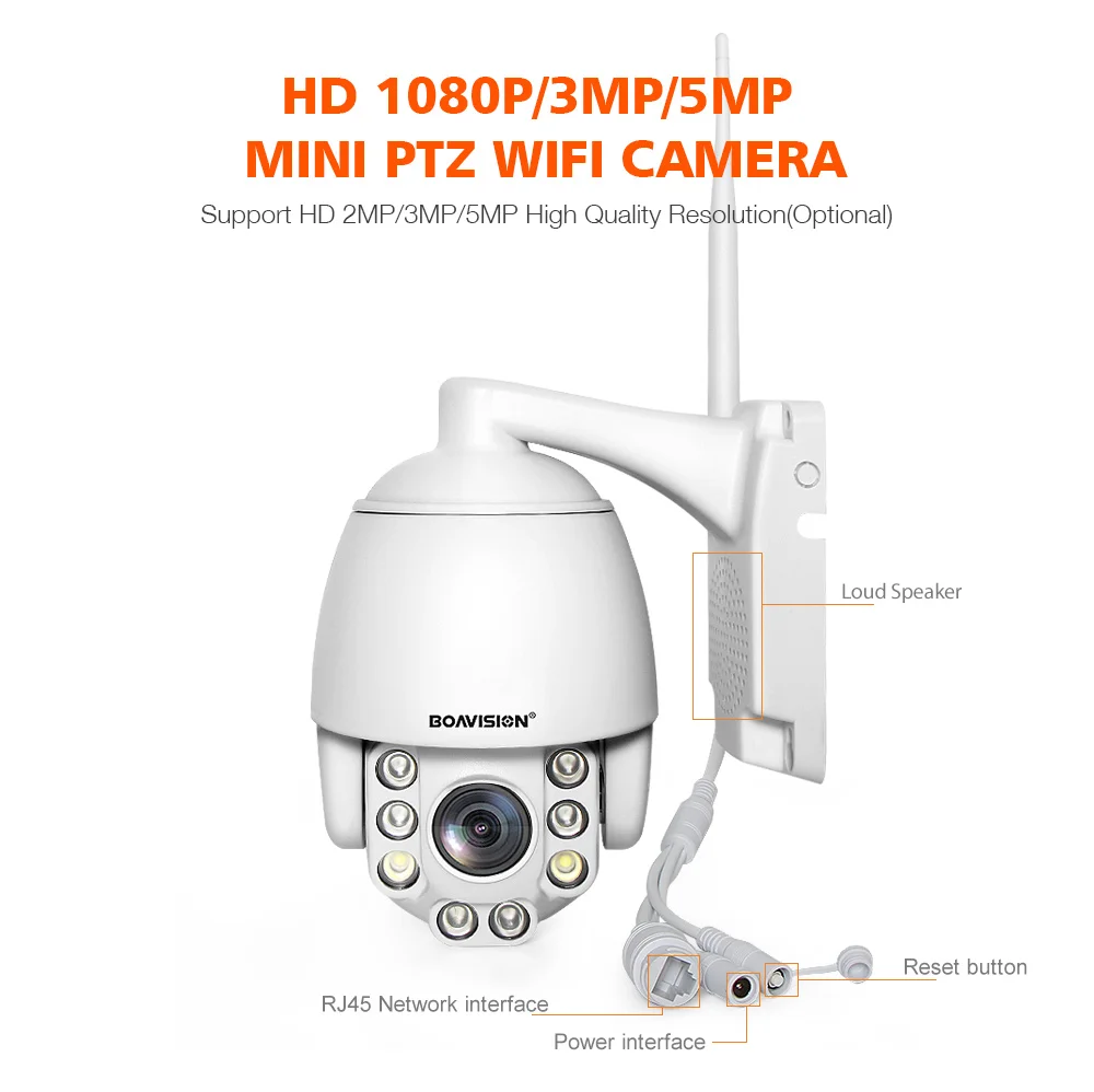 Супер Мини PTZ скорость купольная wifi IP камера 5MP 3MP 1080P открытый 5X зум Автофокус Объектив Беспроводная камера IR 60 м двухстороннее аудио P2P