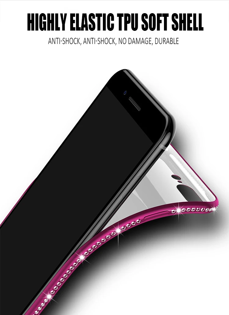 Алмазный силиконовый чехол-кольцо для Xiao mi A1 A2 Lite Pocophone F1 Red mi Note 4 4A 4X6 Pro 6A S2 5 Plus 5A Prime4 Max 3 mi 8 SE