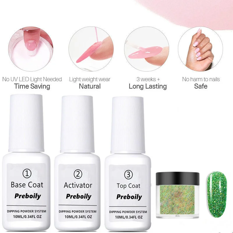 4pcs Set18 4 шт./компл. погружения порошки для ногтей Базовое покрытие градиент французский гвоздь натуральный Цвет голографический блеск для лечения ногтей искусство украшения - Цвет: 4pcs Set18