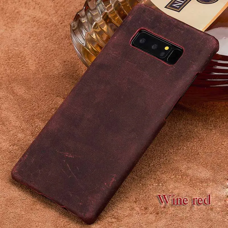 wine red Чехол для телефона из натуральной кожи для samsung Galaxy S8 чехол S8plus S9plus Note 8 подходит для мужчин и женщин защита от падения - Цвет: wine red