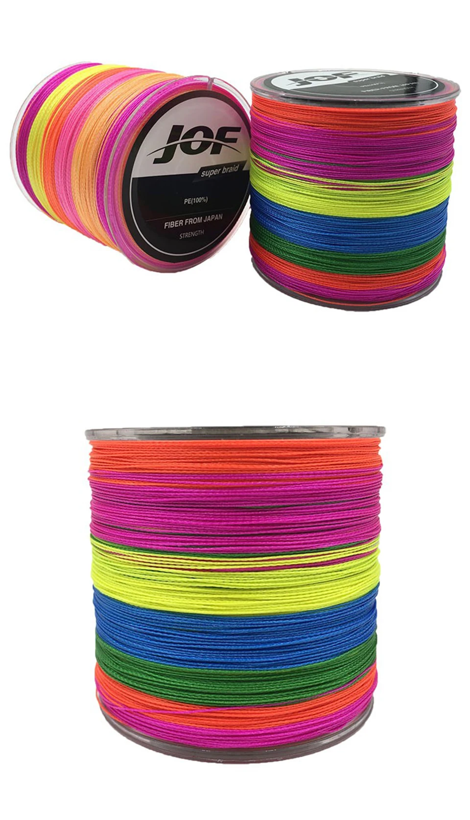 Jof серии 150 м 4 пряди Multifilament Рыбная ловля линии супер сильным pe 4 цвета 8-100LB Плетеный Рыбная ловля линии