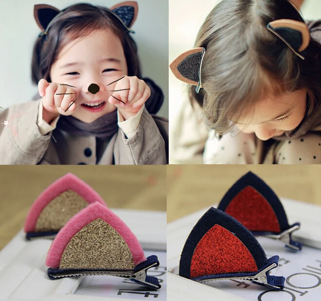 A PAIR Lovely cat ears hairpin children's hair ornaments hair accessories+FREE SHIPPING