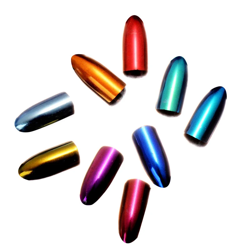 Сверкающая пигментная пудра для ногтей 1 г золотого синего фиолетового цвета