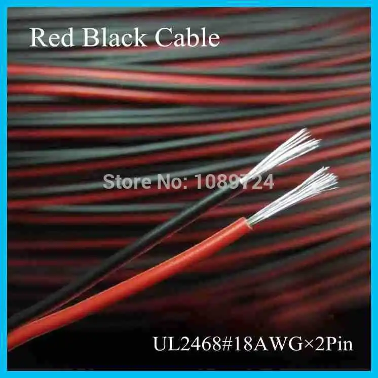 

UL2468 30Meters 100 Feet/Lot Tinned copper 18AWG 2 pin Red Black cable PVC insulated wire Electric cable LED cable DIY Connect