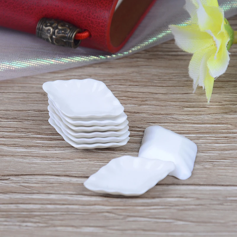 8 шт лотки тарелки куклы мини еда белые блюда кукольная посуда домик кукольный