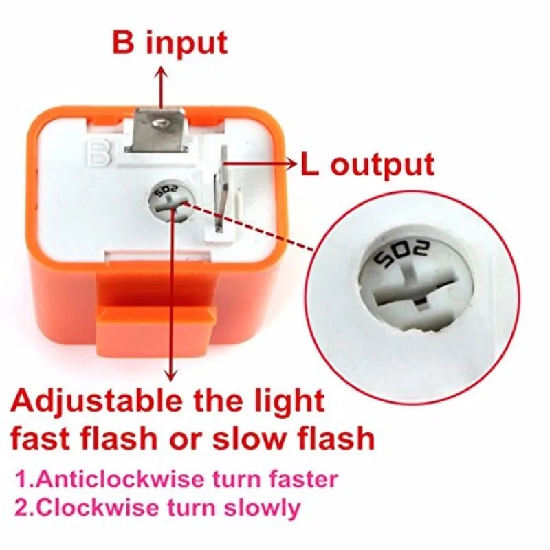 12 V 2 Pin мотоциклов электронная Регулируемая частота Светодиодный проблесковый