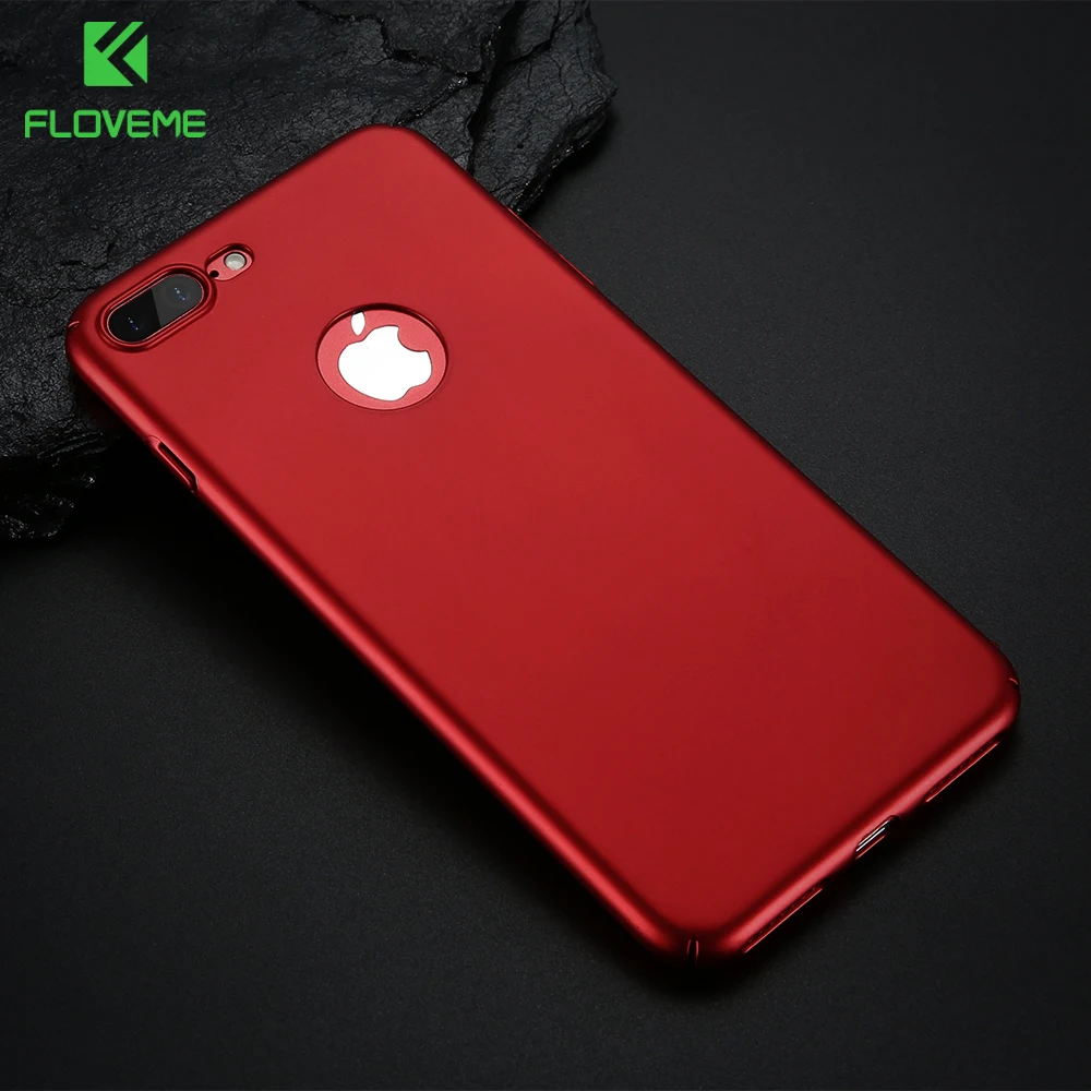 FLOVEME Жесткий красный матовый чехол из поликарбоната для iPhone 7 8 Plus 6 6s роскошный
