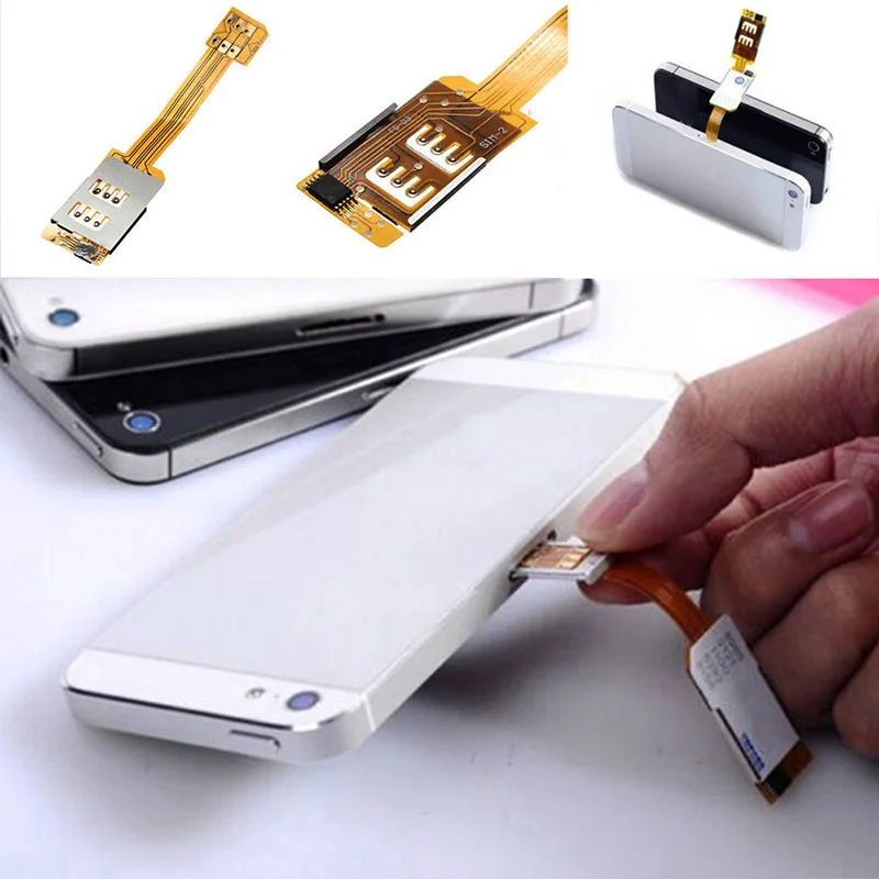 

Dual Sim Card Double Adapter Converter Compatible Mobile Phone iPhone Samsung QJY99