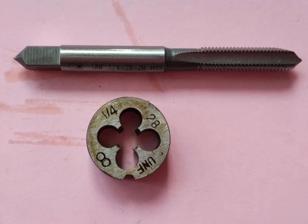 Набор из 1 HSS для правшей и касаний 1/4 &quot 20UNC 24UNS 27UNS 28UNF 32UNEF 36UNS 40UNS|tap set|hand dieright hand die |