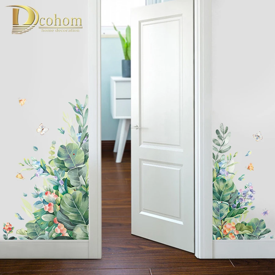 Бабочки лист цветок стикер на стену s домашний Декор Гостиная Современная дверь