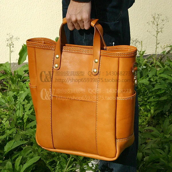 [Искусственная кожа] ручной работы нейтральная большая сумка сумка-тоут из